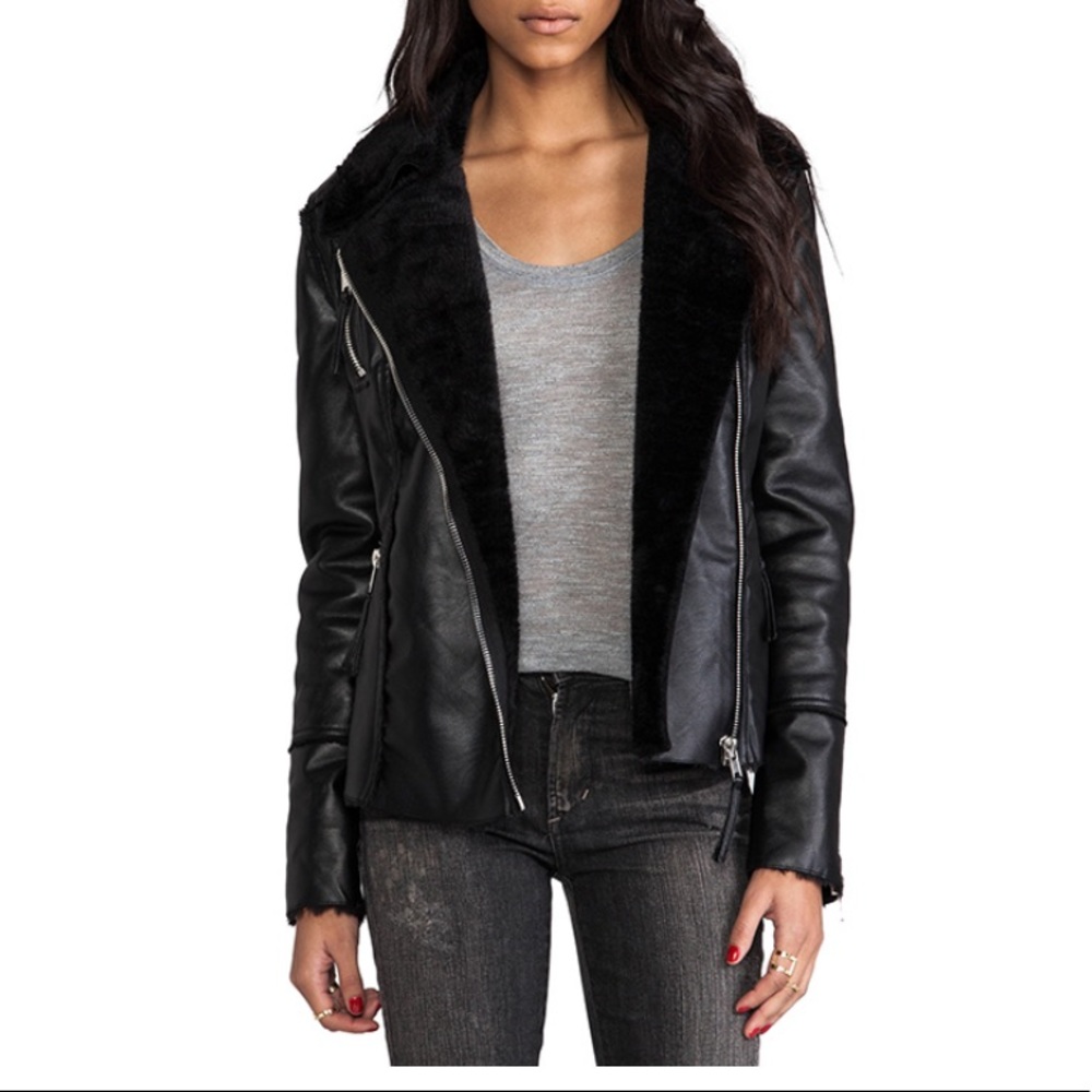 Blank NYC Faux shearling moto jacket from Revolve